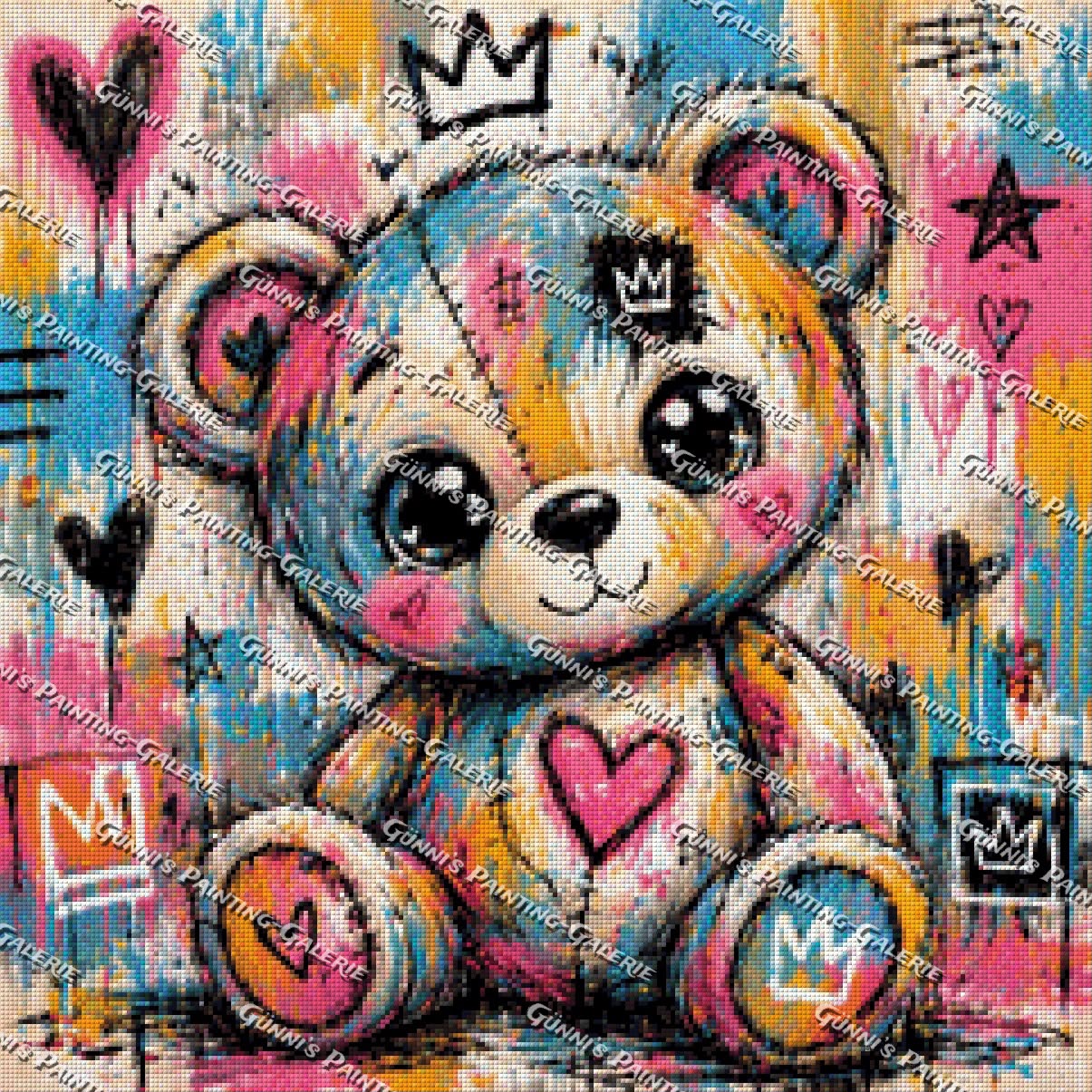Kuschelbär im Farbenrausch by LulanaCuties 60x60 180 Farben