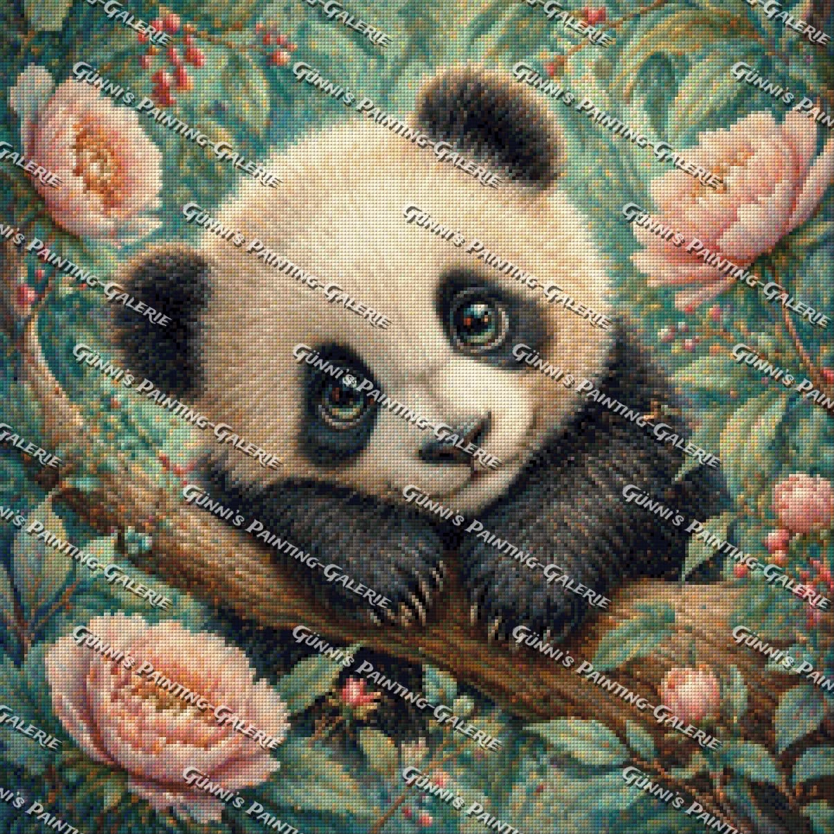 Kleiner Panda im Blütenzauber by LulanaCuties 60x60 160 Farben