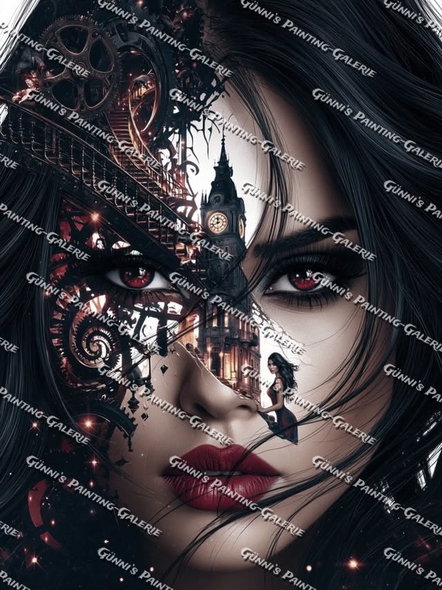 Im Uhrwerk der Seele by illumaris KI_Art 90x120 115 Farben