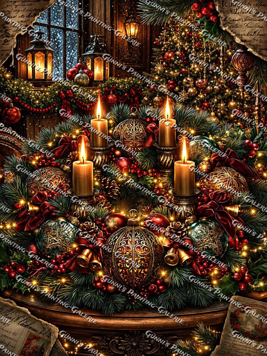 Vintage - Adventskranz by Andy‘s_AI_Art 75x100 280 Farben