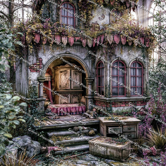 LostPlace Original - Das vergessene Puppenhaus by QN 80x80 185 Farben