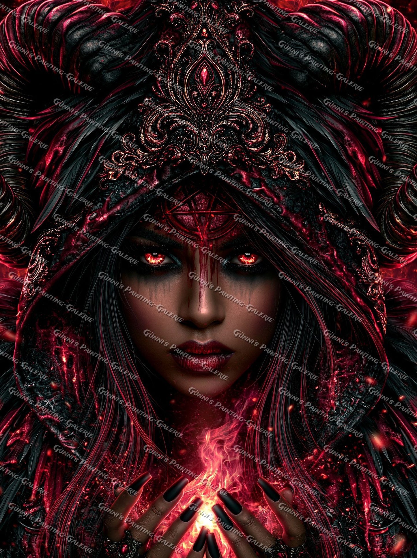 Königin der Dunkelheit by Andy‘s_AI_Art 90x120 150 Farben