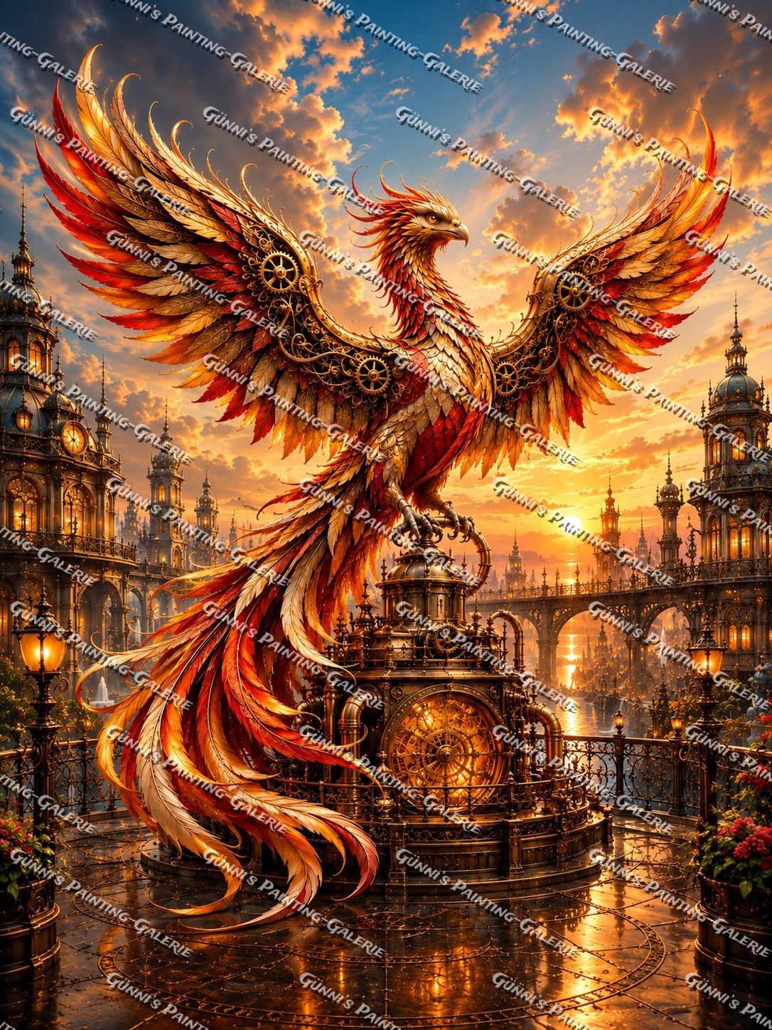 Phönix der Ewigen Zeit by Glaze_AI 90x120 195 Farben