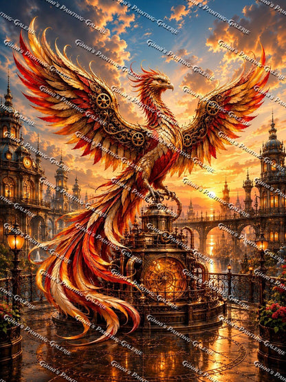 Phönix der Ewigen Zeit by Glaze_AI 90x120 195 Farben