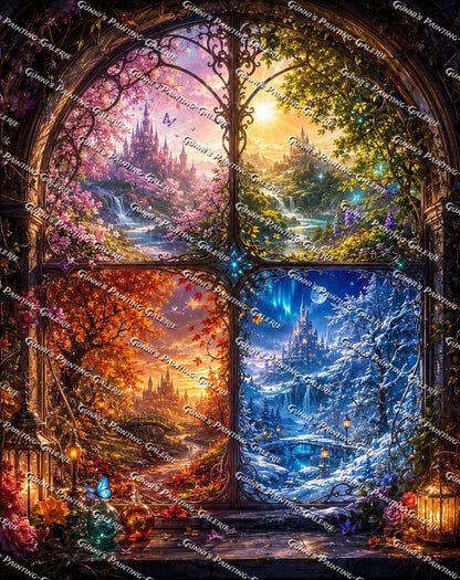 Fenster der vier Jahreszeiten II by Andy‘s_AI_Art 95x120 320 Farben