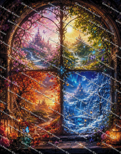 Fenster der vier Jahreszeiten II by Andy‘s_AI_Art 95x120 320 Farben