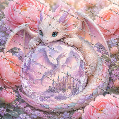 Drachentraum im Kristall by illumaris KI_Art 90x90 190 Farbe