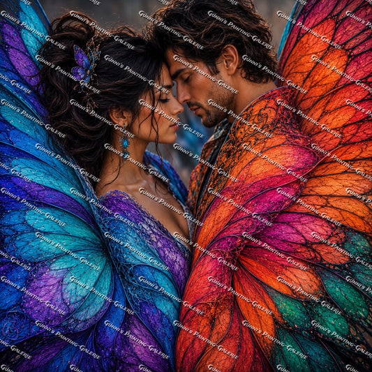 Wenn zwei Flügel sich finden by illumaris KI_Art 90x90 225 Farben