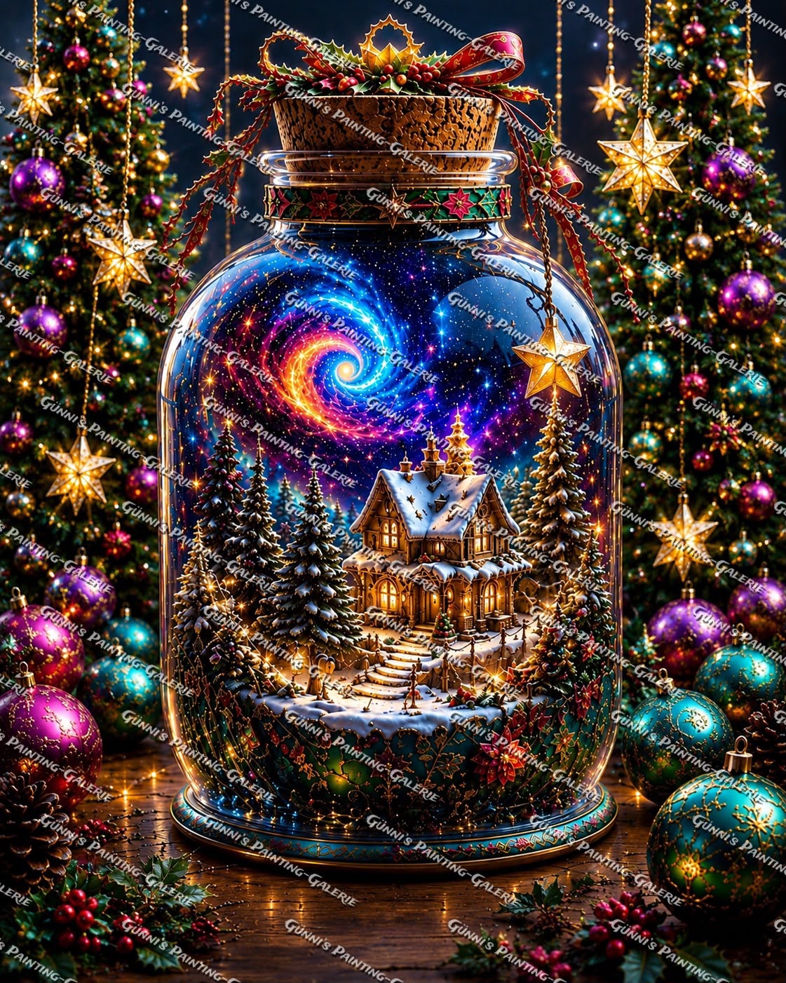 Weihnachtszauber im Sternenglas by Glaze_AI 80x100 285 Farben