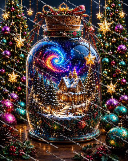 Weihnachtszauber im Sternenglas by Glaze_AI 80x100 285 Farben