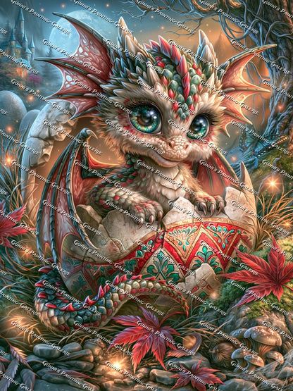 Kleiner Drache, großes Wunder by Sweet_Loco_AI 75x100 295 Farben