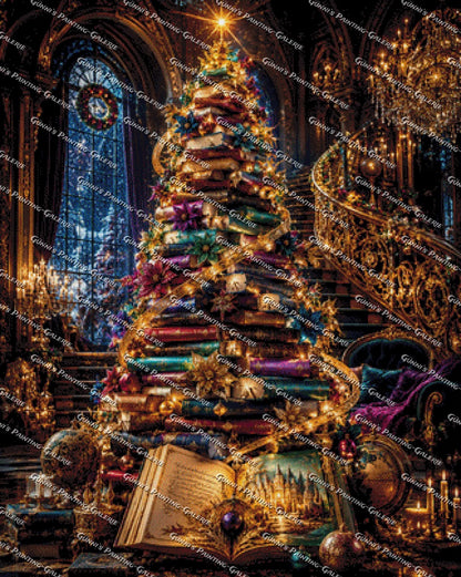 Der Weihnachtsbaum der Geschichten by Glaze_AI 80x100 285 Farben