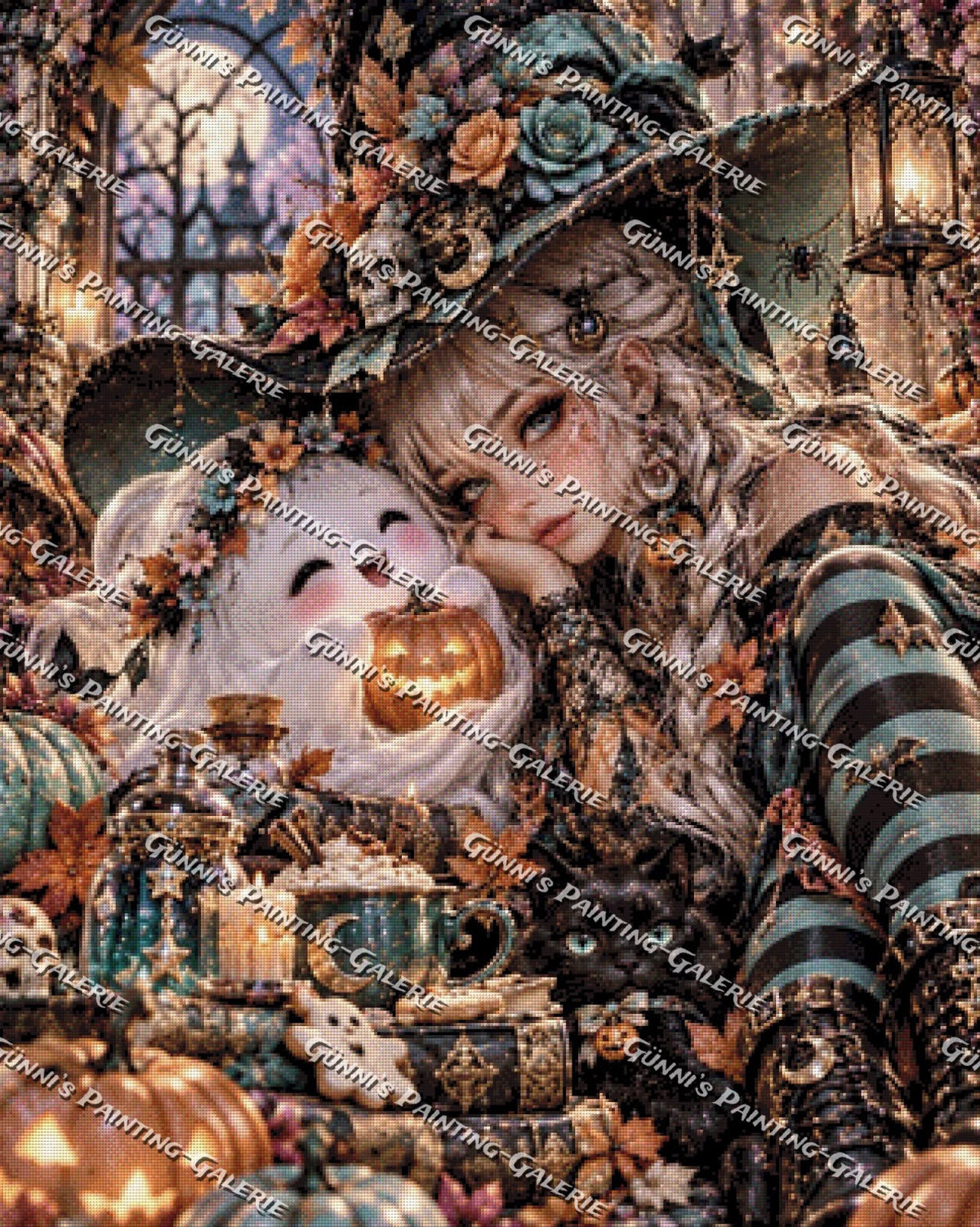 Zauberhafte Halloweennacht by Elly_A.I. 80x100 210 Farben