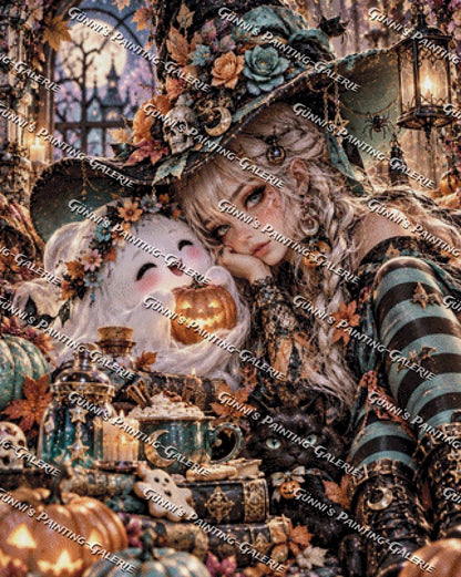 Zauberhafte Halloweennacht by Elly_A.I. 80x100 210 Farben