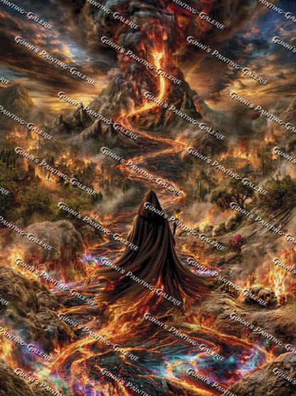 Das Erwachen des Feuerbergs by QN 90x120 300 Farben
