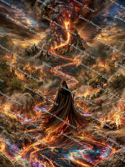 Das Erwachen des Feuerbergs by QN 90x120 300 Farben
