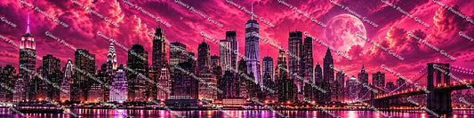 Rosa Skyline by Andy‘s_AI_Art 200x50 220 Farben