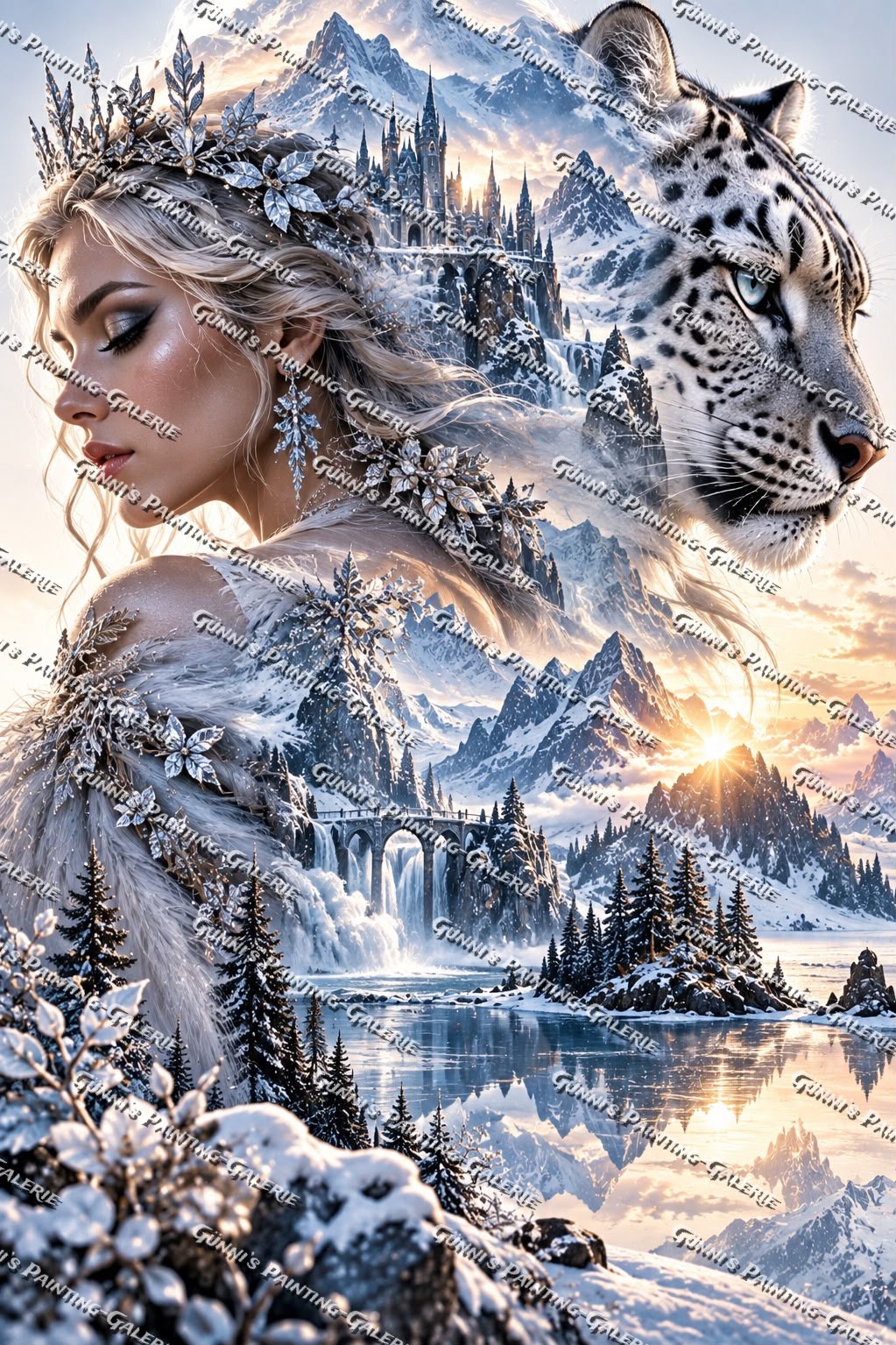 Königin des ewigen Winters by Glaze_AI 80x120 170 Farben