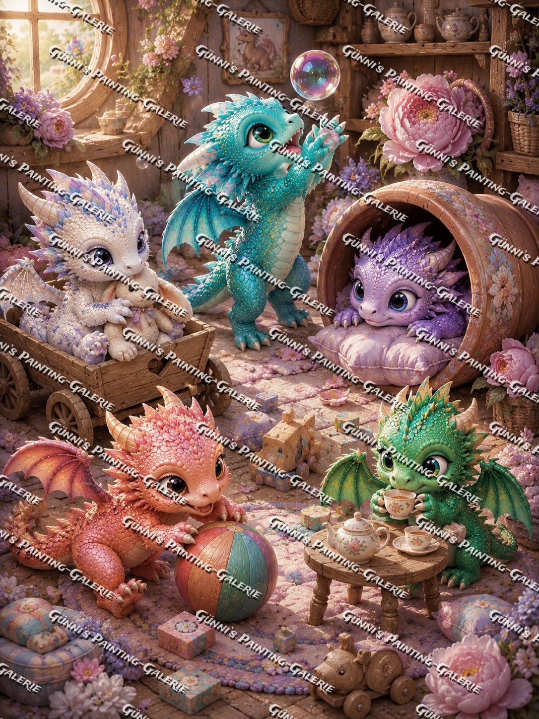 Die kleine Drachenbande by illumaris KI_Art 75x100 270 Farben