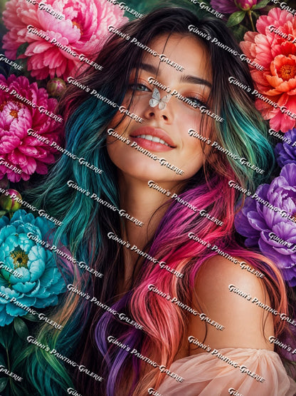 Blühende Schönheit by illumaris KI_Art 90x120 285 Farben