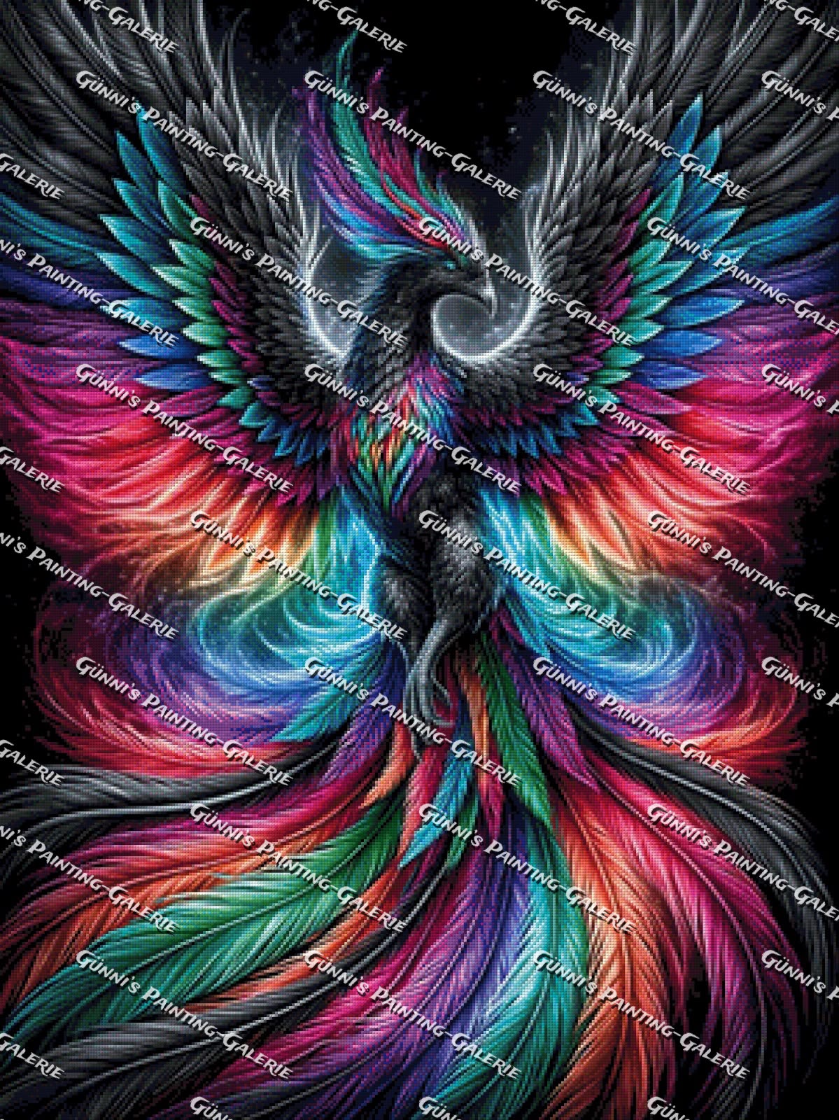 Phönix der Farben by illumaris KI_Art  75x100 295 Farben