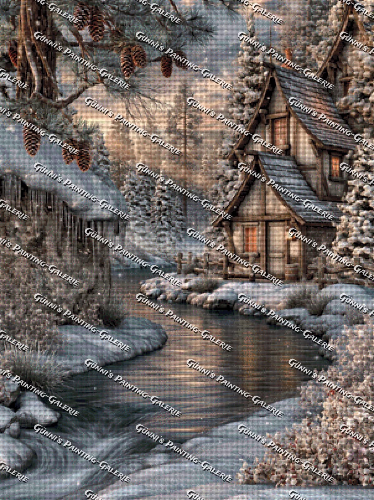 Verzauberte Winterhütte by QN 75x100 135 Farben