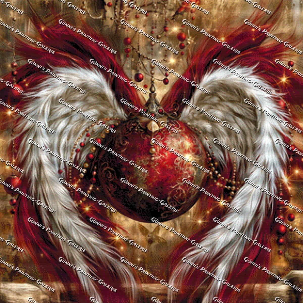 Himmlisches Weihnachtsherz by QN 80x80 180 Farben
