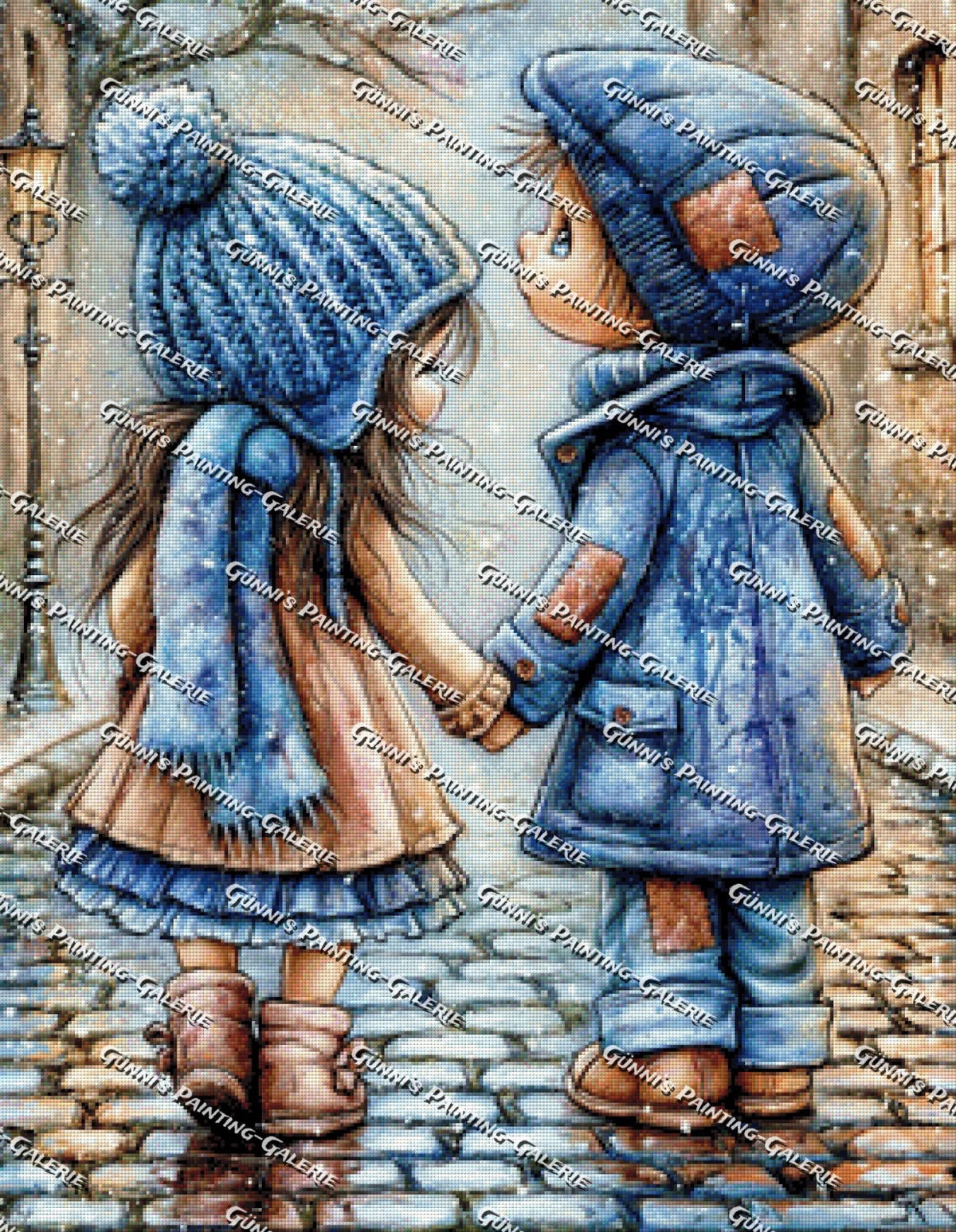 Hand in Hand durch den Winter by QN 70x90 185 Farben