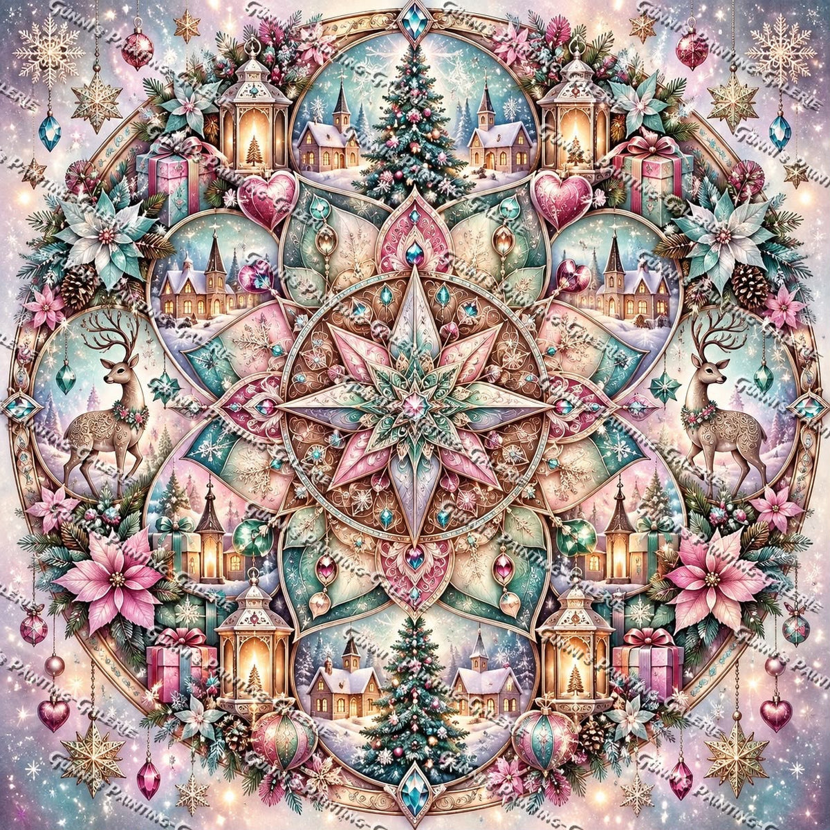 Winterliches Mandala der Wünsche by BBabbsi 90x90 280 Farben