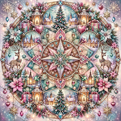 Winterliches Mandala der Wünsche by BBabbsi 90x90 280 Farben