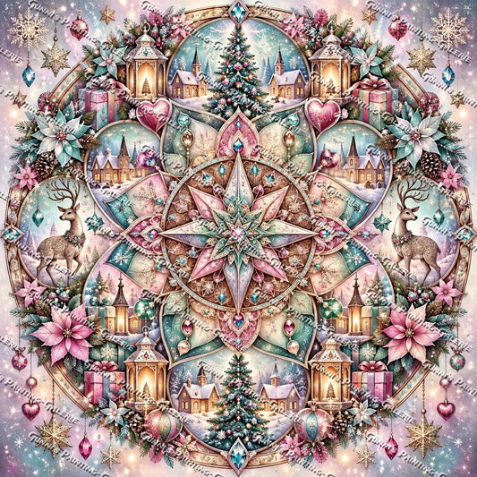 Winterliches Mandala der Wünsche by BBabbsi 90x90 280 Farben