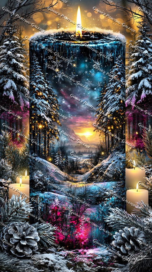 Kerze der Winterträume by Andy‘s_AI_Art 70x125 285 Farben