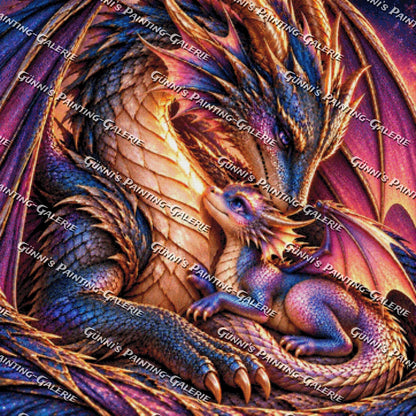 Geborgen unter Drachenflügeln by AuroraAI 90x90 290 Farben