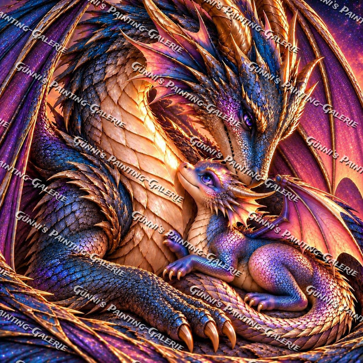 Geborgen unter Drachenflügeln by AuroraAI 90x90 290 Farben