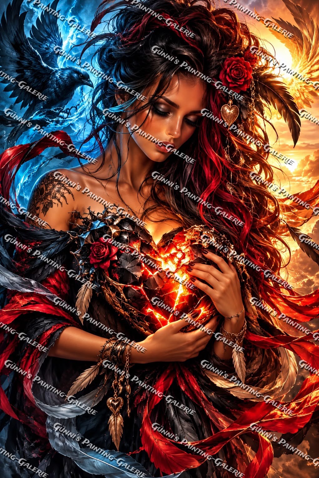 Seele aus Feuer und Eis by Glaze_AI 80x120 270 Farben