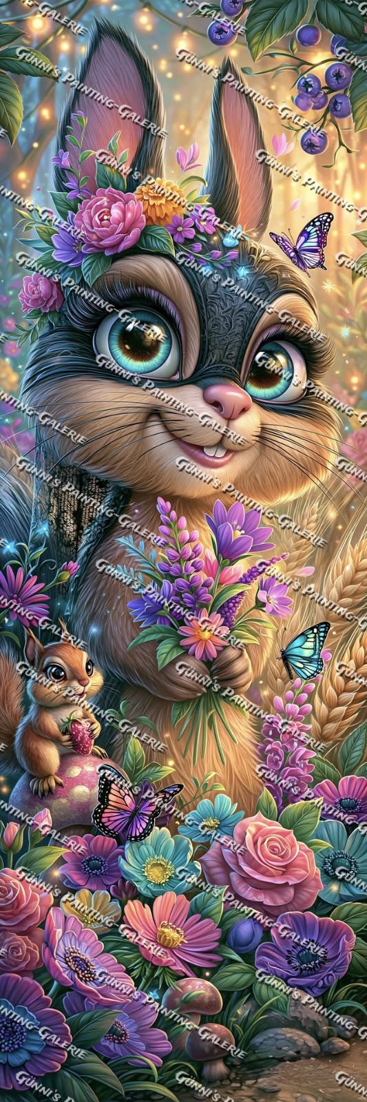 Hoppelchen im Blütenzauber by QN 40x120 280 Farben