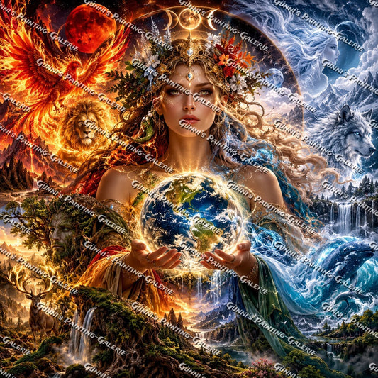Die Seele der Elemente by Andy‘s_AI_Art 100x100 315 Farben