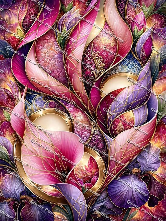 Blütenzauber in Roségold by illumaris KI_Art 75x100 290 Farben