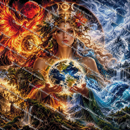 Die Seele der Elemente by Andy‘s_AI_Art 100x100 315 Farben