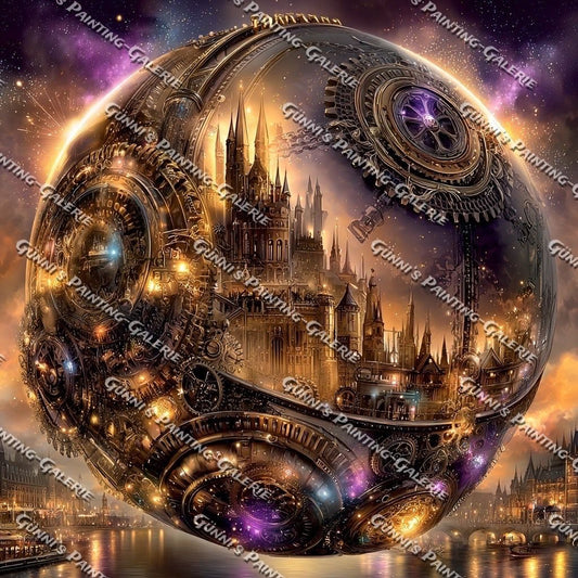 Die Zeitstadt by illumaris KI_Art 100x100 220 Farben
