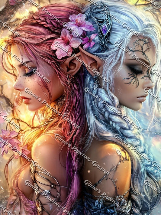 Zwei Seiten eines Herzens by Elly_A.I 90x120 325 Farben