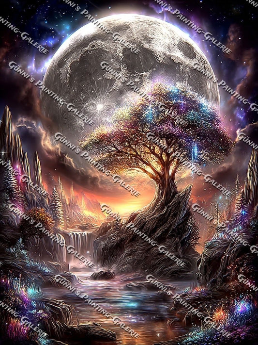 Der Baum des Mondlichts by illumaris KI_Art 90x120 300 Farben