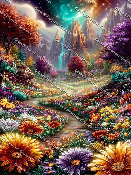 Tal der ewigen Blüten by illumaris KI_Art 90x120 375 Farben