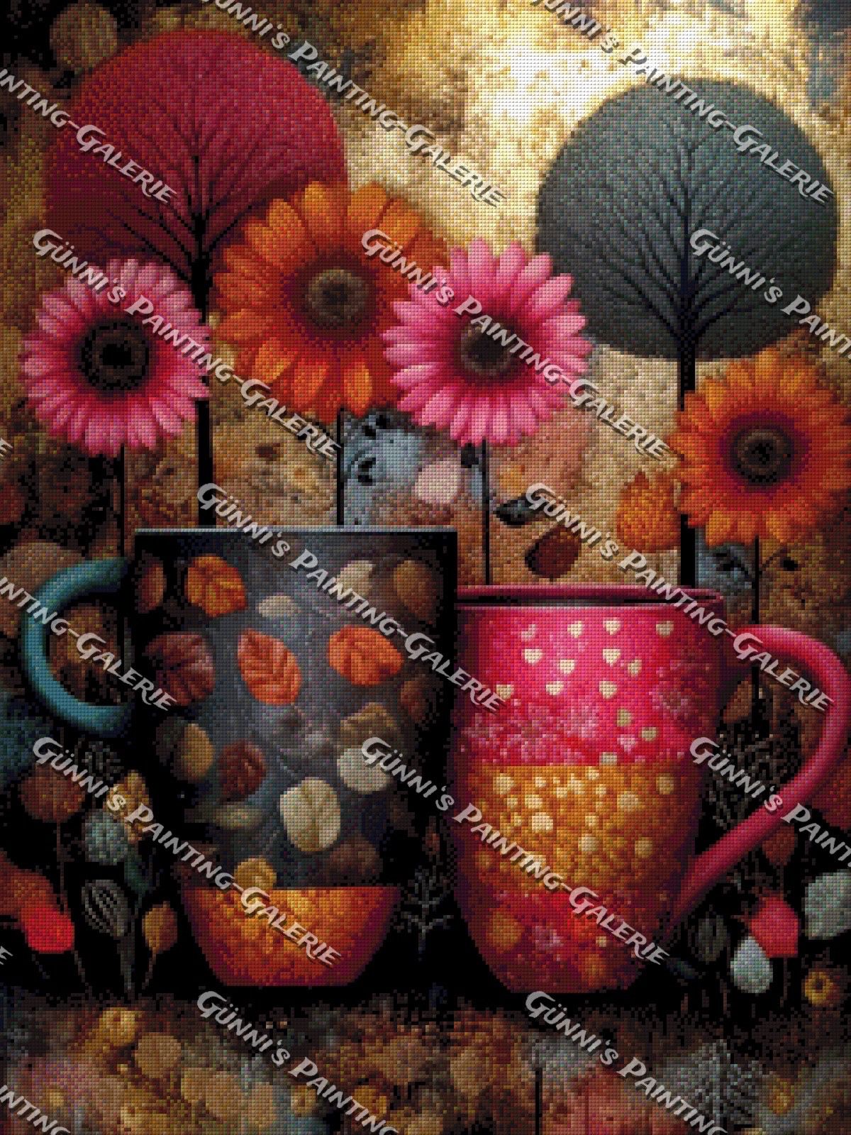 Two Cups of Bloom by Elly_A.I. 60x80 180 Farben