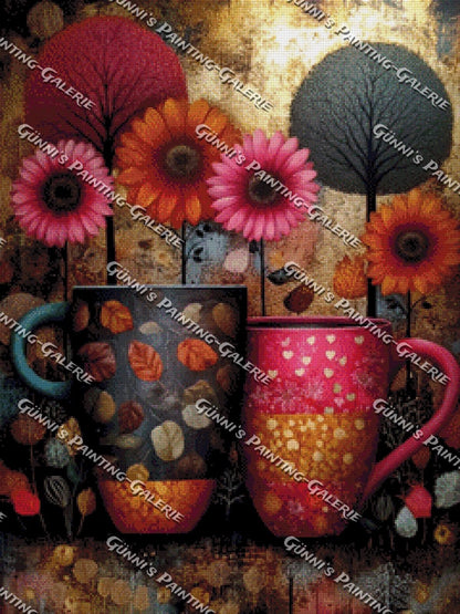 Two Cups of Bloom by Elly_A.I. 60x80 180 Farben