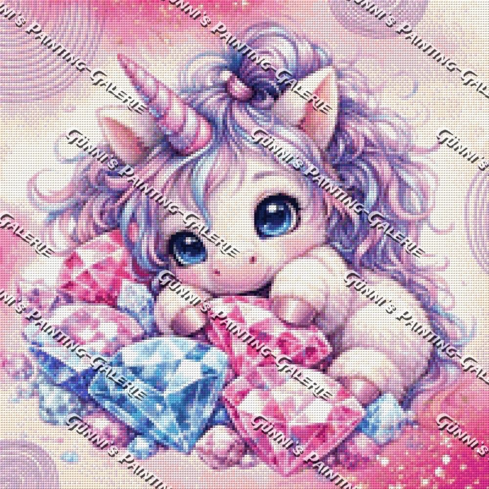 Kleines Juwelen-Einhorn by LulanaCuties 50x50 85 Farben