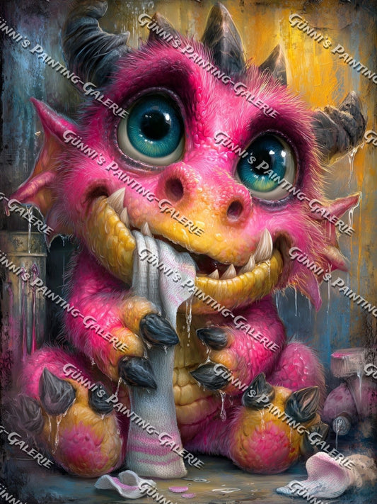 Fluffi der Mini-Drache by Sweet_Loco_AI 75x100 320 Farben