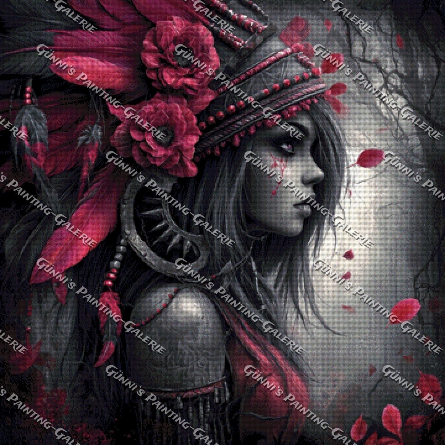 Whisper in Crimson - Die stille Königin by Sweet_Loco_AI 90x90 130 Farben