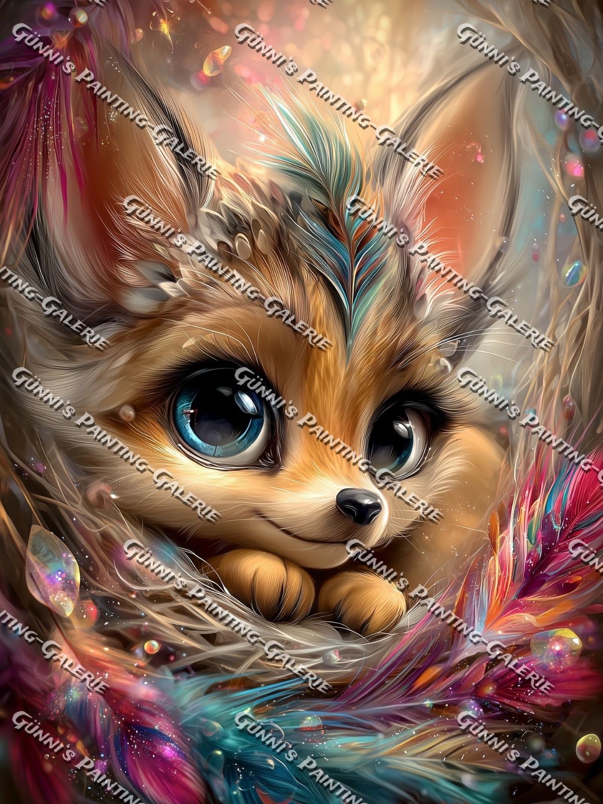 Fuchs im Federnest by Sweet_Loco_AI 75x100 290 Farben