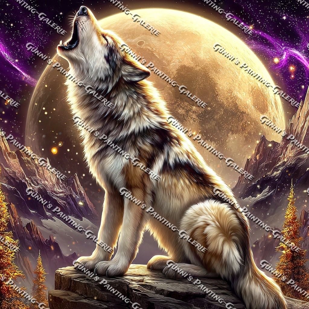 Der Wolf der Sternennacht by illumaris KI_Art 80x80 235 Farben
